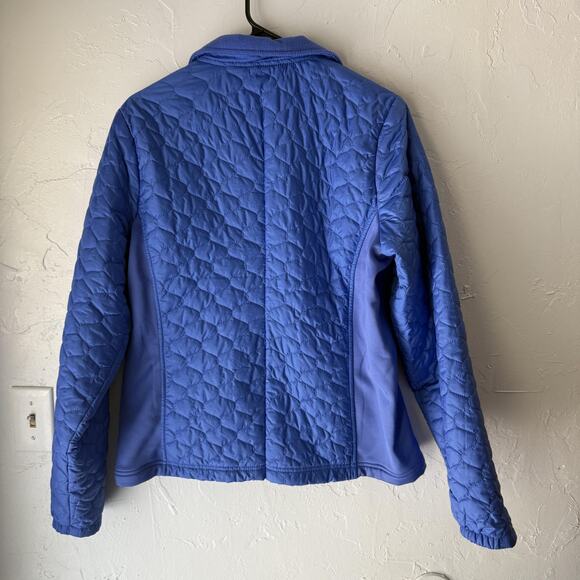 LL Bean Jacket Womens Large Blue Quilted Performance Fleece Lined Lightweight - Picture 8 of 8
